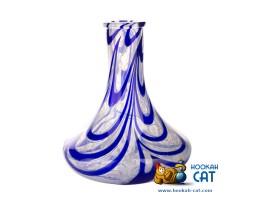 Колба для кальяна Hype Goose High Quality White Alebastr Blue (Белый Алебастр Синие Наплывы)