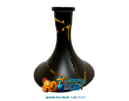 Колба для кальяна Vessel Glass Черная Матовая Желтые Полоски