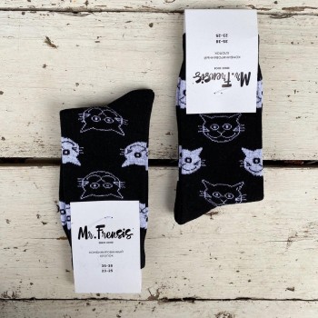 Носки женские Коты черные - купить в Москве с доставкой по России Носки женские Коты черные - купить в Москве с доставкой по России